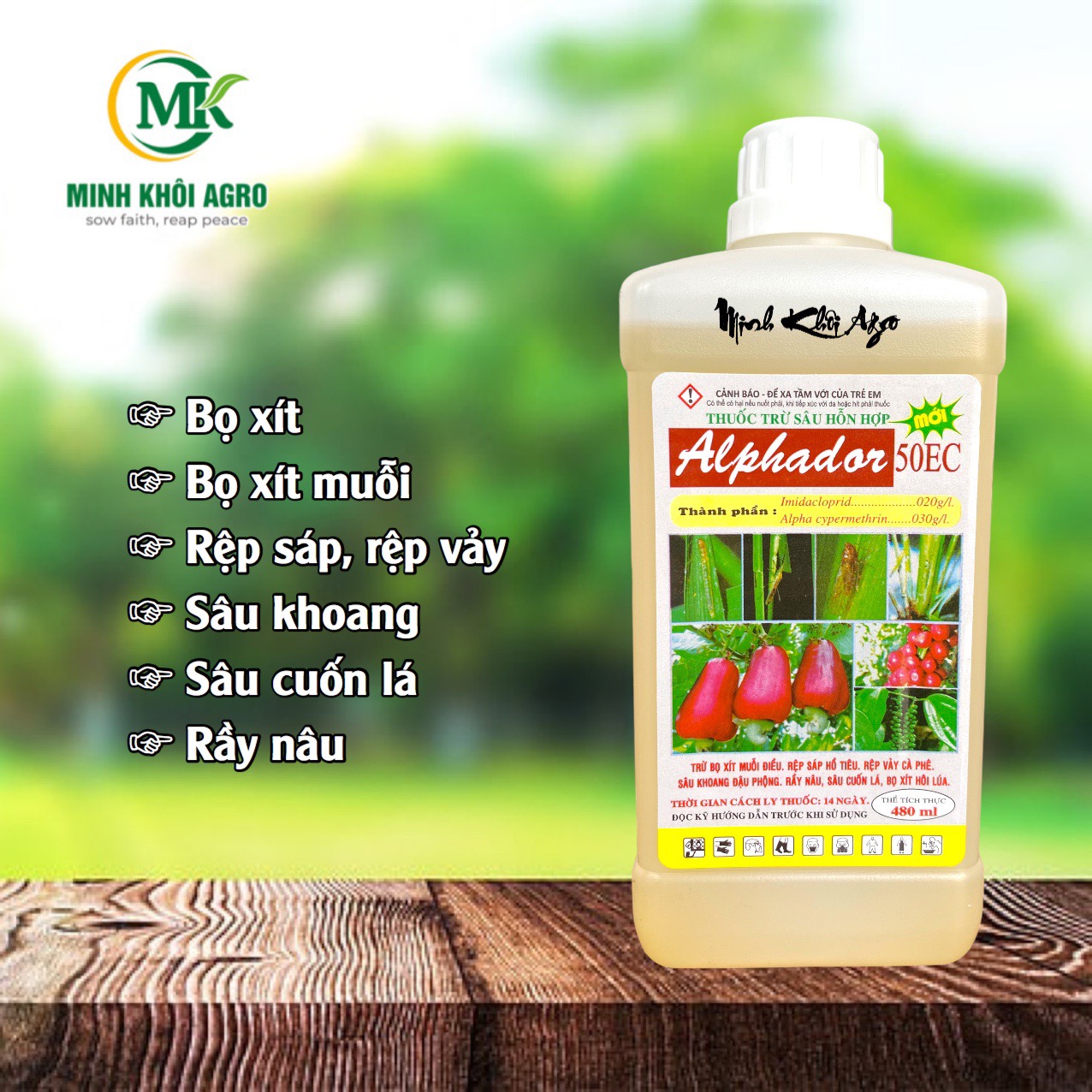 Thuốc trừ sâu Alphador 50EC - Chai 480ml